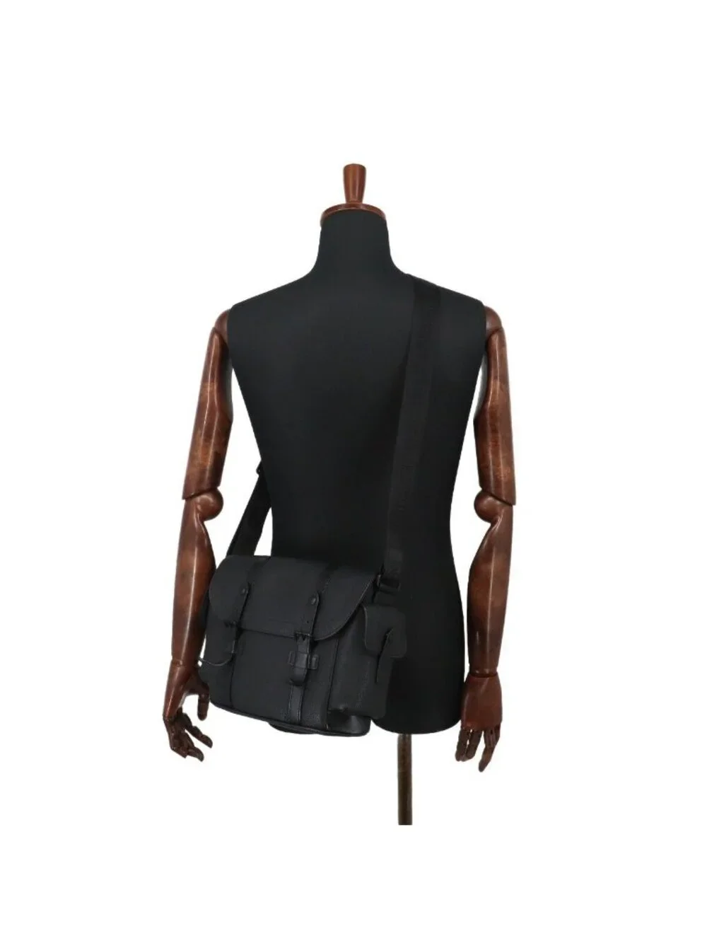 Louis Vuitton Christopher Messenger Shoulder Bag Taurillon Leather Noir